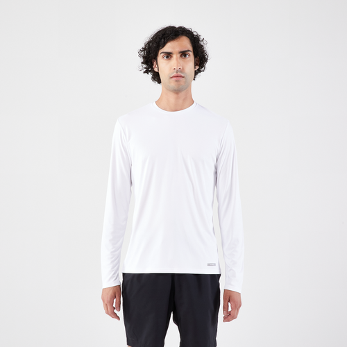 T-shirt manches longues de running anti-UV Homme - KIPRUN Dry 500 UV Blanc
