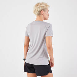 Women's Breathable Kiprun Run 100 Running T-Shirt - grey