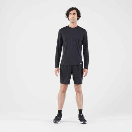 Men's Running Long-Sleeved T-Shirt Anti-UV - Kiprun Dry 500 UV Black