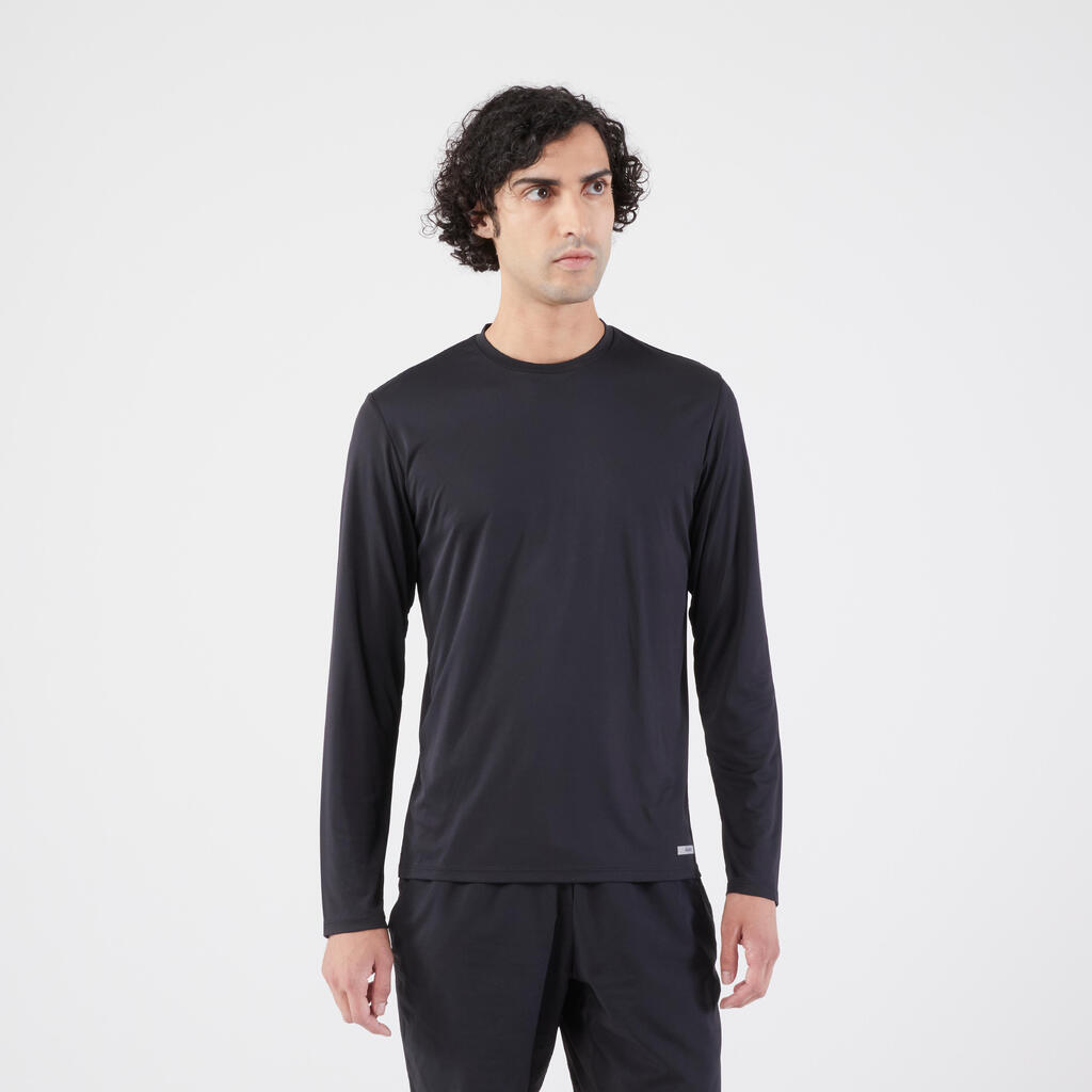 Vīriešu skriešanas krekls ar garām piedurknēm, pret UV “Kiprun Dry 500”, balts