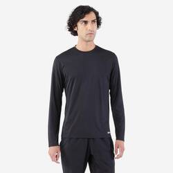 Men's Running Long-Sleeved T-Shirt Anti-UV - Kiprun Dry 500 UV Black