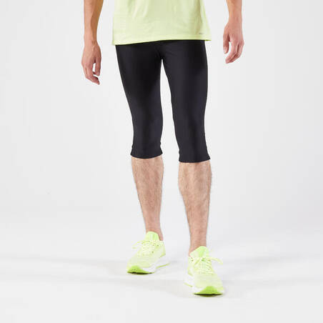 Men's Running 3/4 Tights - Kiprun Run 100 Black