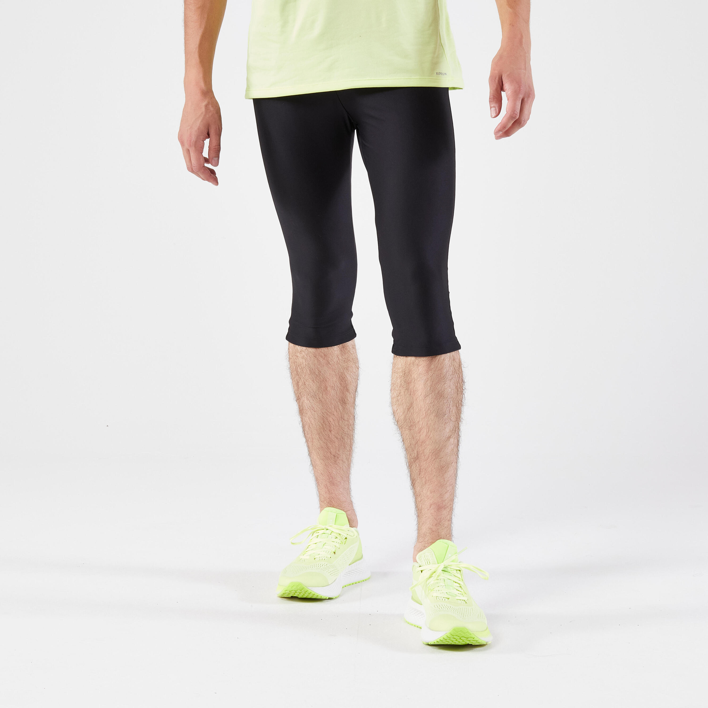 KALENJI Men's Running 3/4 Tights - Kiprun Run 100 Black