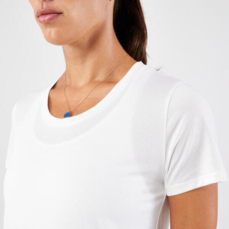 Majica kratkih rukava za trčanje Kiprun Run 100 prozračna ženska - bela