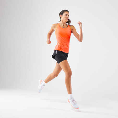Γυναικεία αμάνικη μπλούζα τρεξίματος KIPRUN CARE - κοραλλί