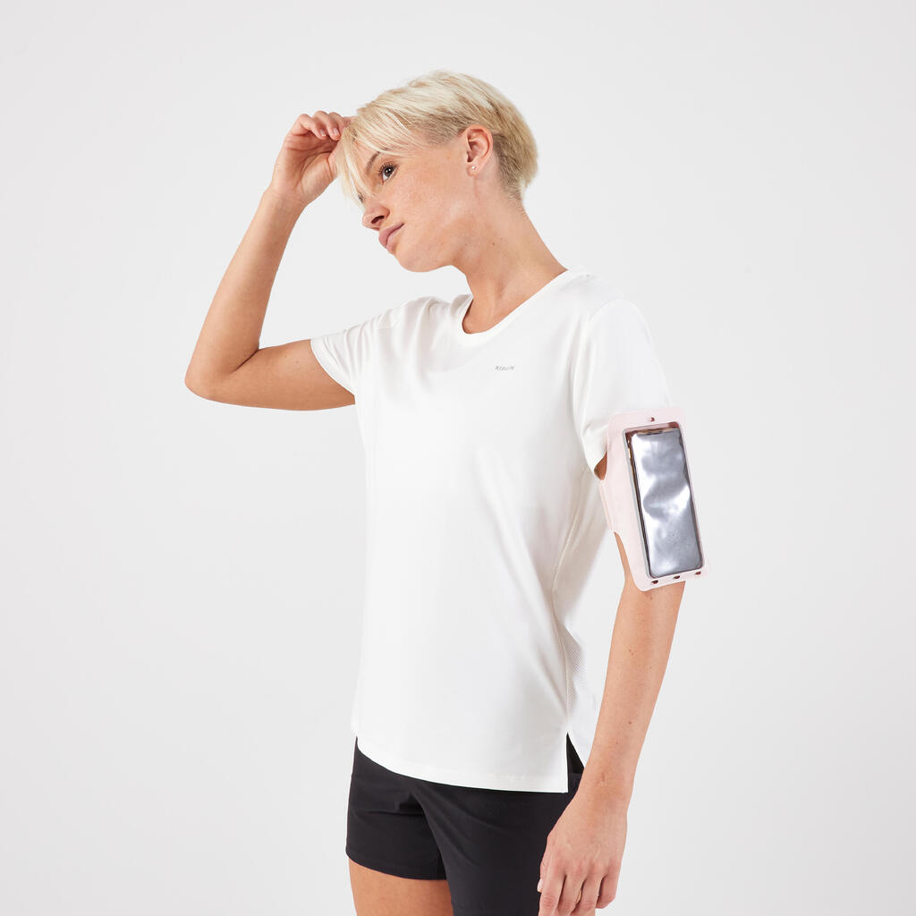 Brassard running smartphone grand téléphone Homme Femme  KIPRUN gris