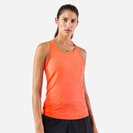 Women's KIPRUN Run 500 Comfort Seamless Running Tank Top - coral