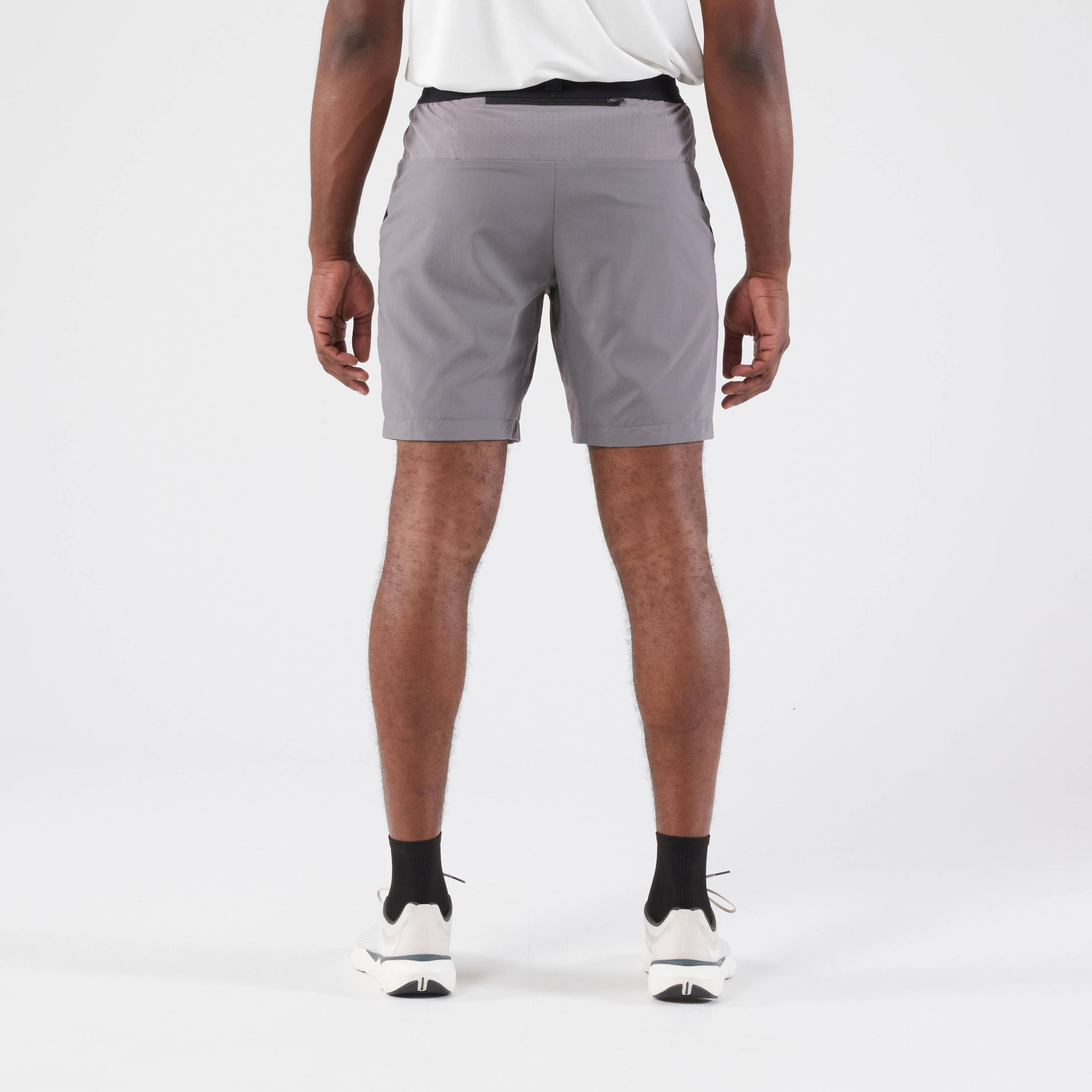 Men's Running Shorts-KIPRUN Run 500 Dry-Granite grey -  2