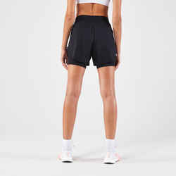 Women's KIPRUN Run 900 Ultra 2 in 1 long-distance running and trail shorts Black