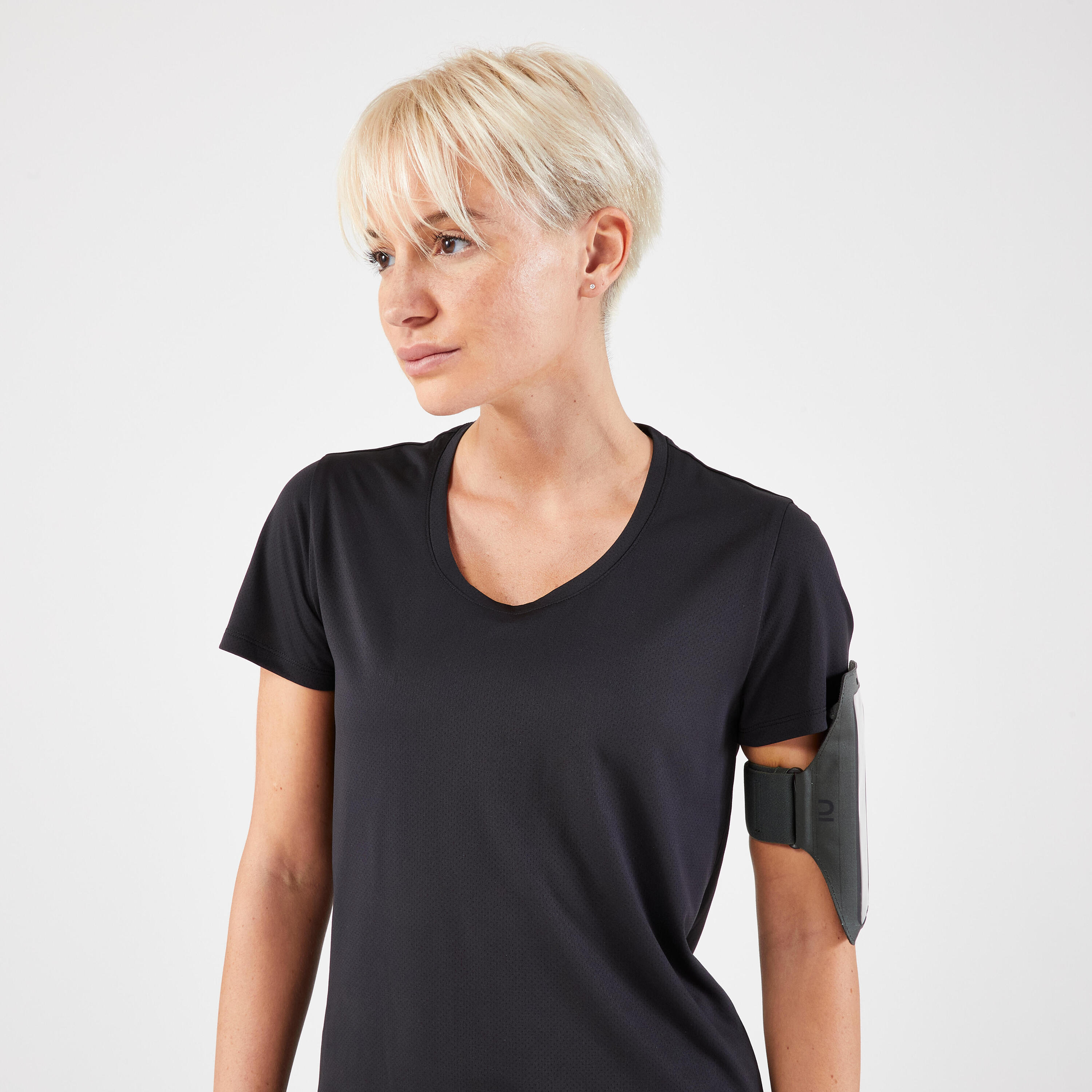 Brassard running smartphone grand téléphone Homme Femme  KIPRUN kaki 8/10