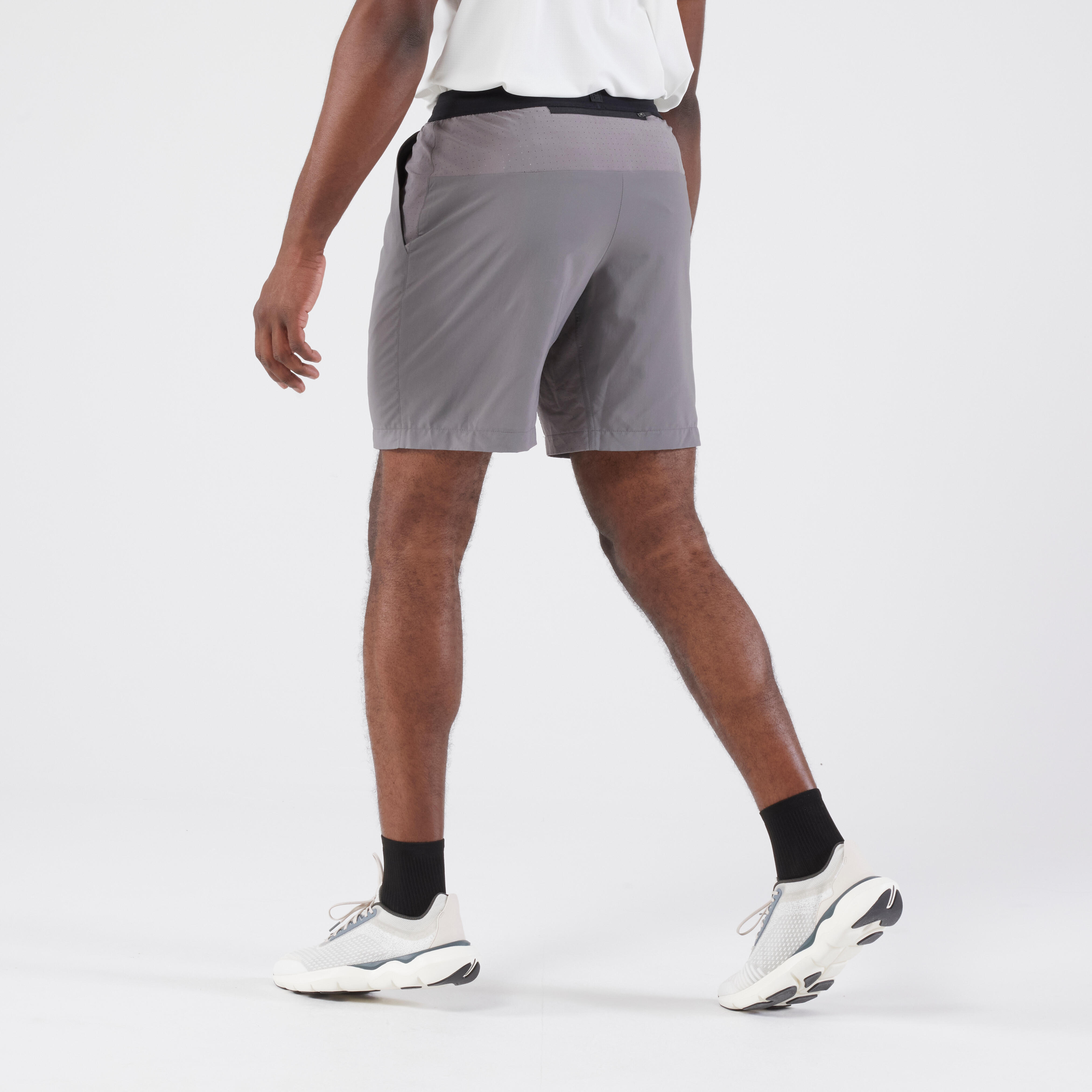 Men's Running Shorts-KIPRUN Run 500 Dry-Granite grey