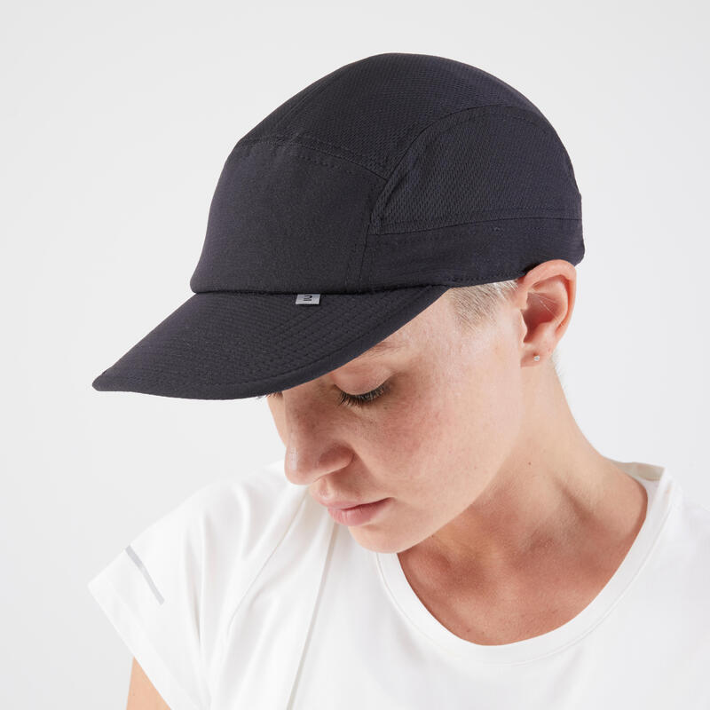 Lauf-Cap Schirmmütze Unisex 5 Panel - schwarz 