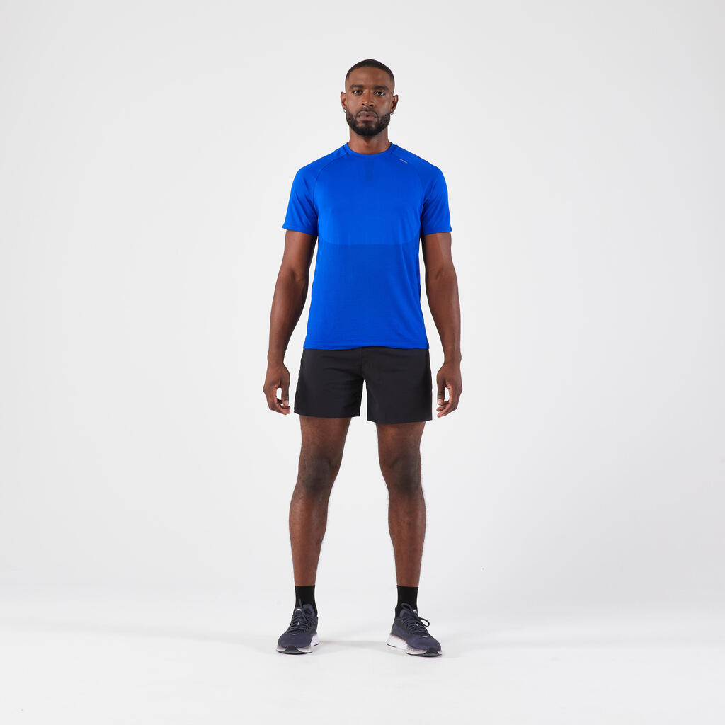 Short de running negro para hombre Kiprun Run 500 Confort