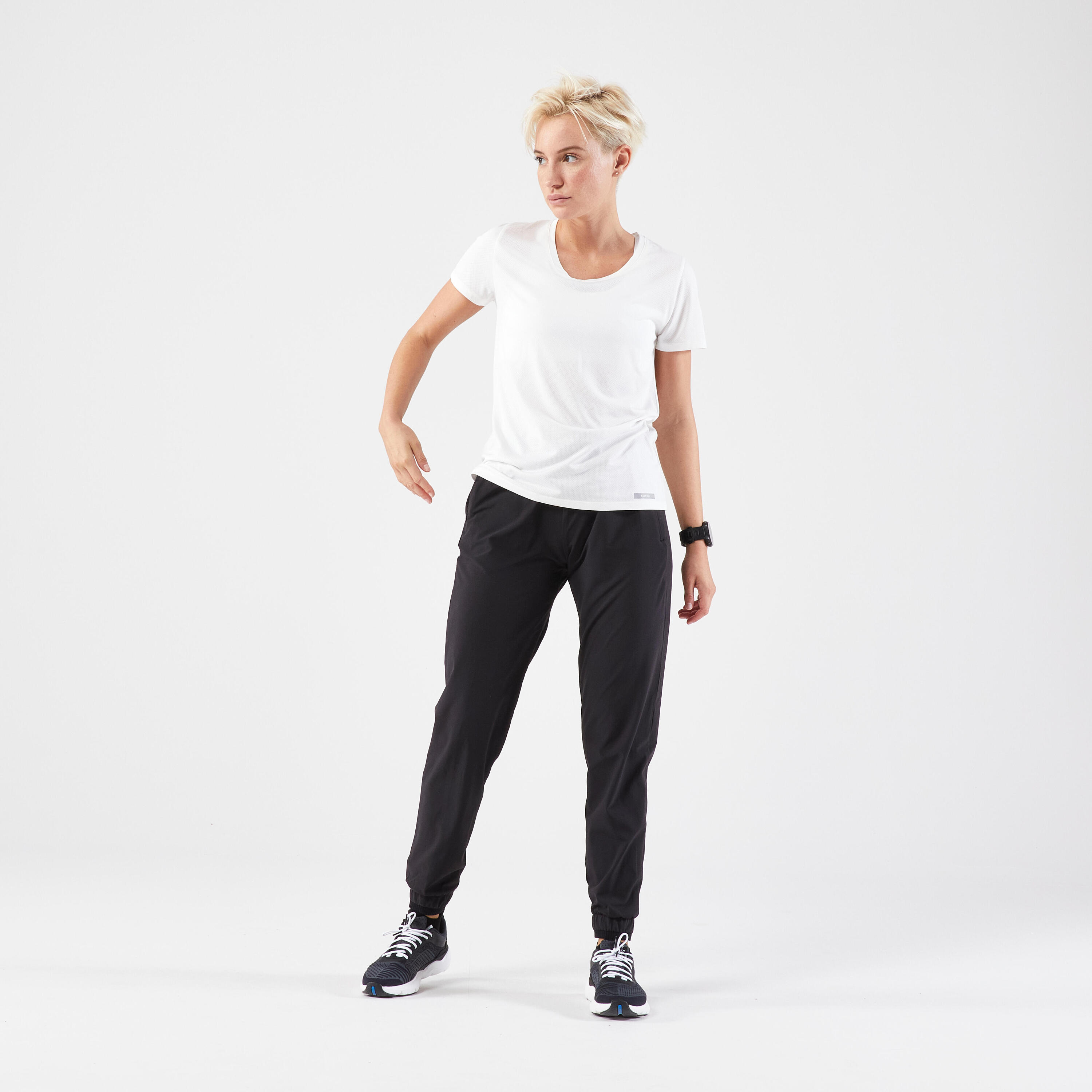 Pantaloni running donna RUN 500 DRY neri 3/34