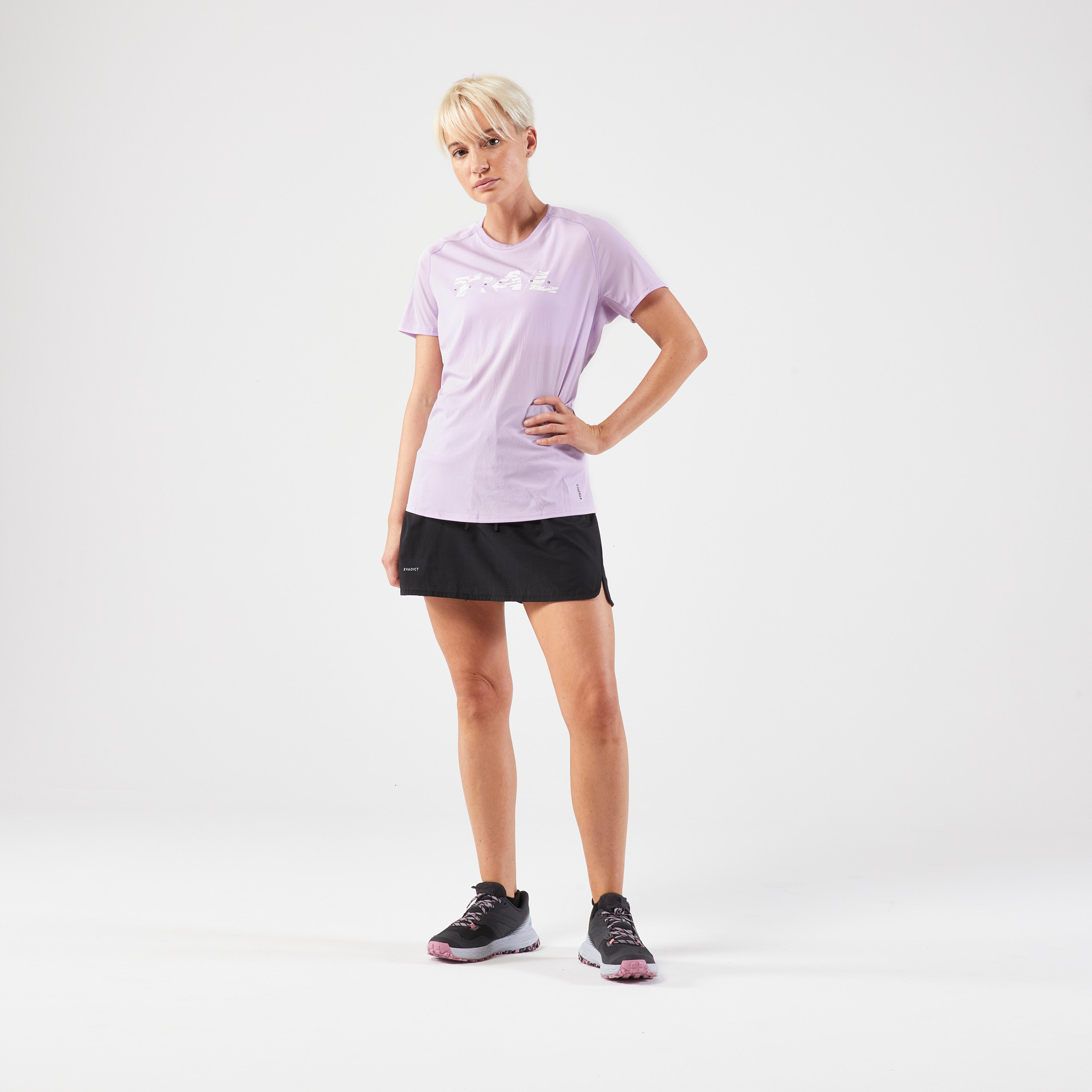 JUPE SHORT DE TRAIL RUNNING FEMME NOIR EVADICT Decathlon