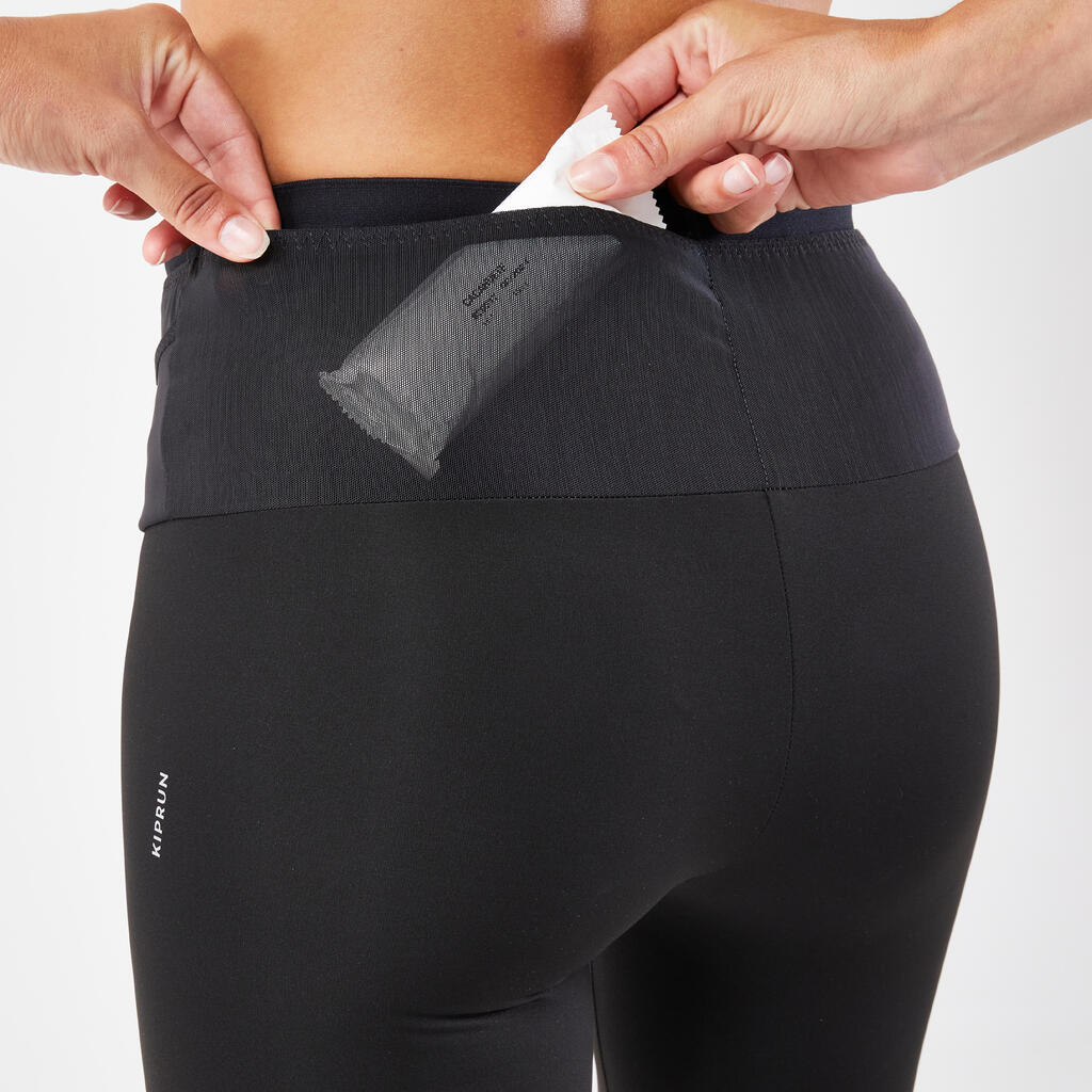 LEGGINGS RUNNING MUJER - KIPRUN SUPPORT NEGRO 