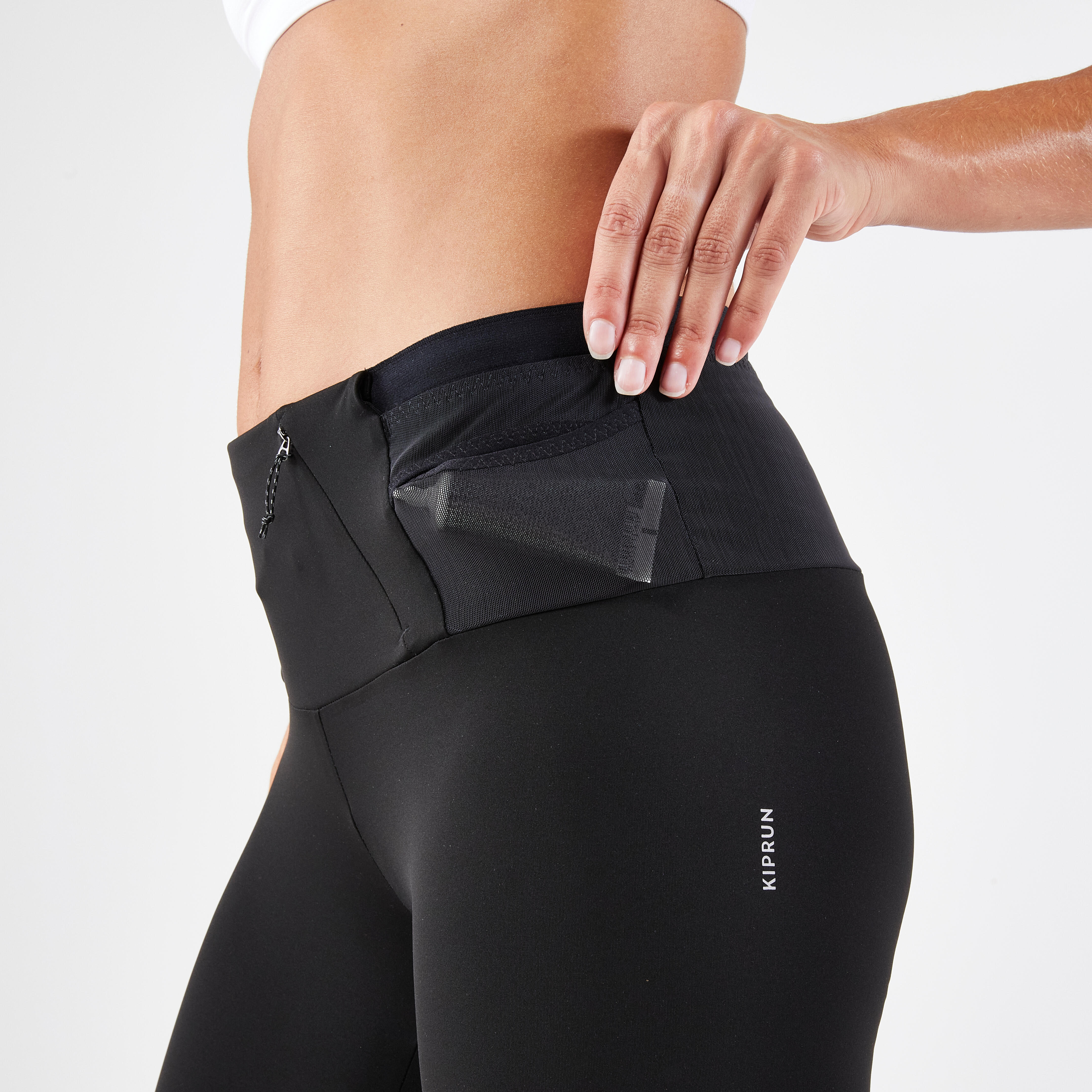 LEGGINGS RUNNING MUJER KIPRUN SUPPORT NEGRO Decathlon
