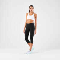 KIPRUN SUPPORT W CROPPED BOTTOMS - BLACK