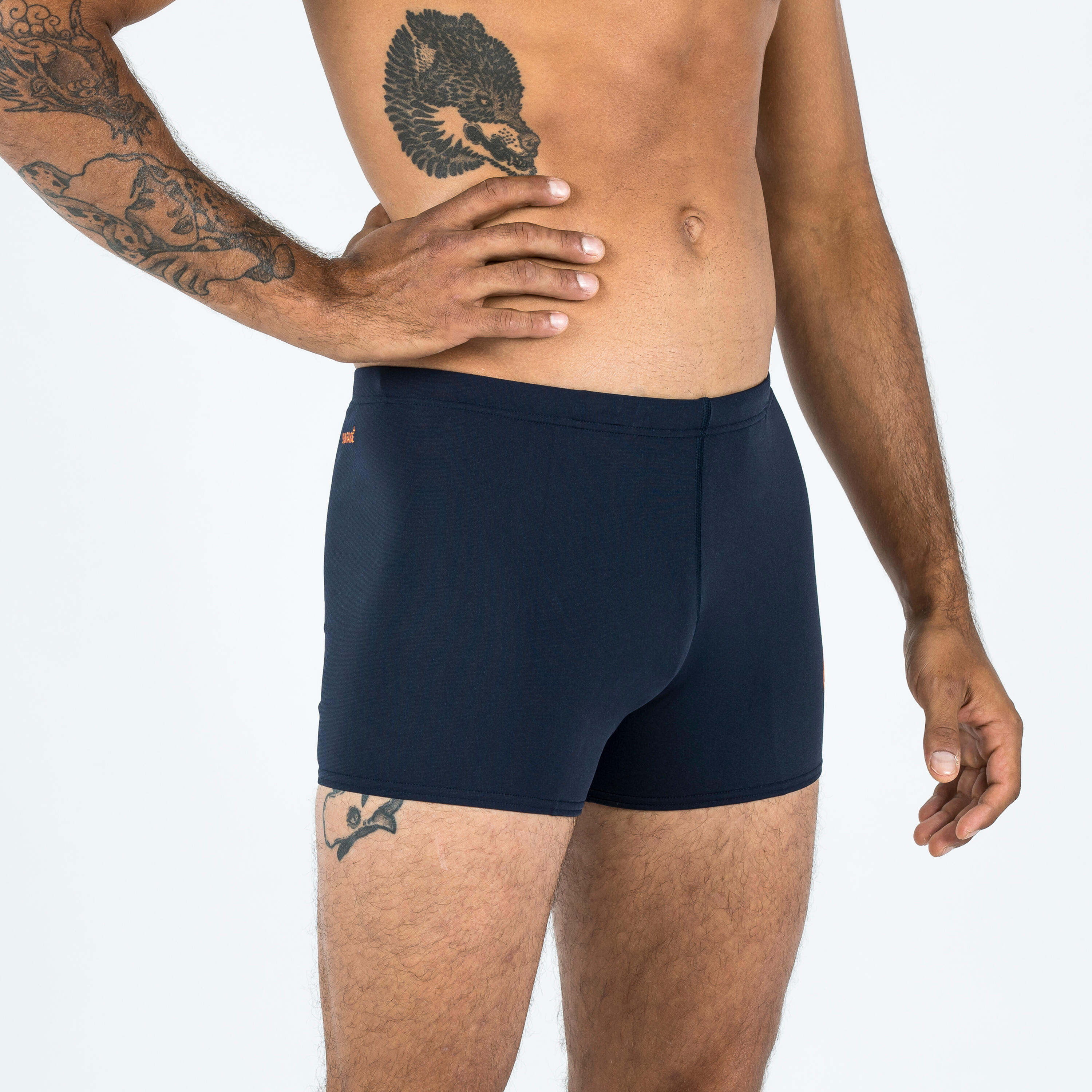Bañador Hombre Speedo Bóxer Natación Negro Naranja 4/5