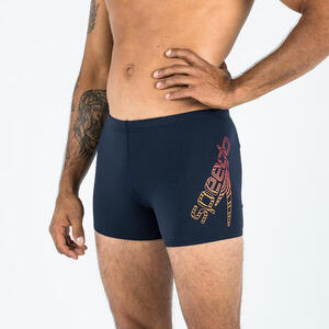 Bañador Hombre Speedo Bóxer Natación Negro Naranja