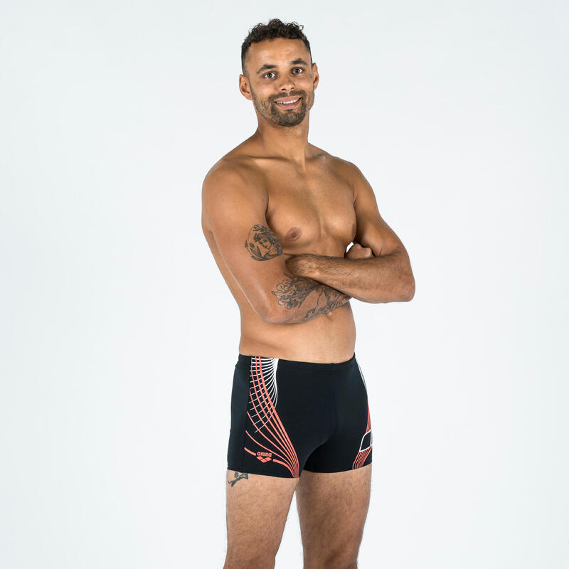 Bañador Hombre natación bóxer Arena negro rojo