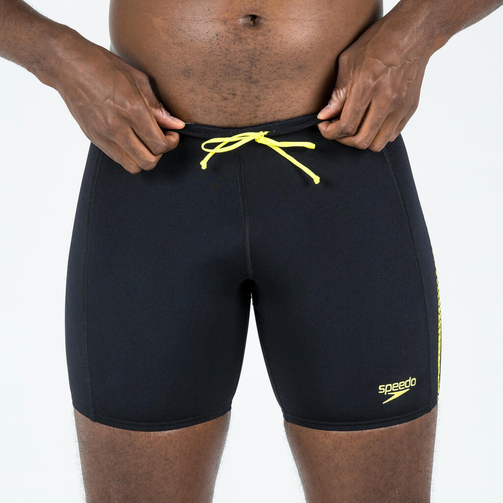 Men's Long boxer swim shorts SPEEDO BOOST black yellow