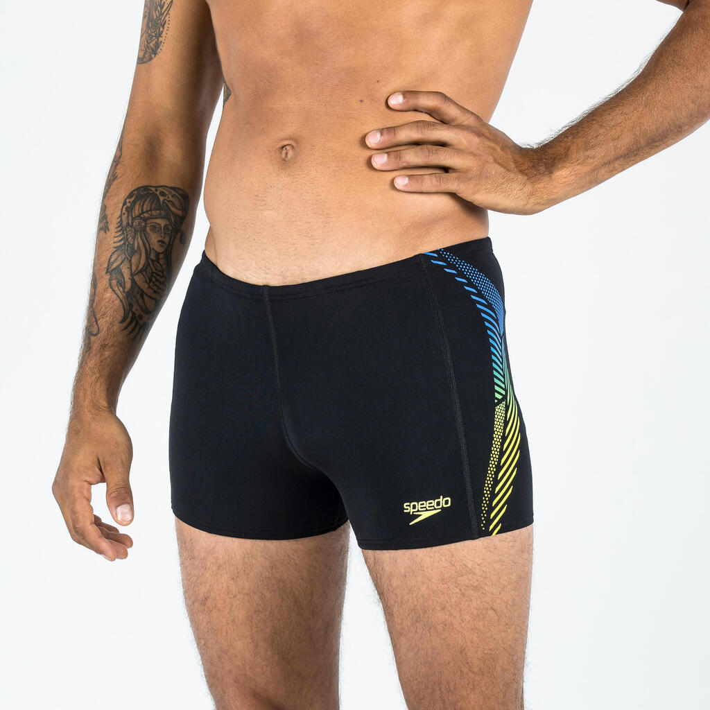 Badehose Boxer Herren Speedo - dunkelblau/gelb 