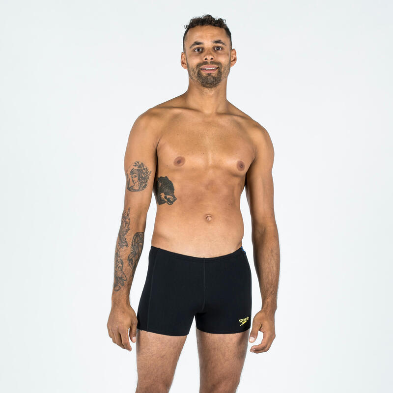 Badehose Boxer Herren Speedo - dunkelblau/gelb 