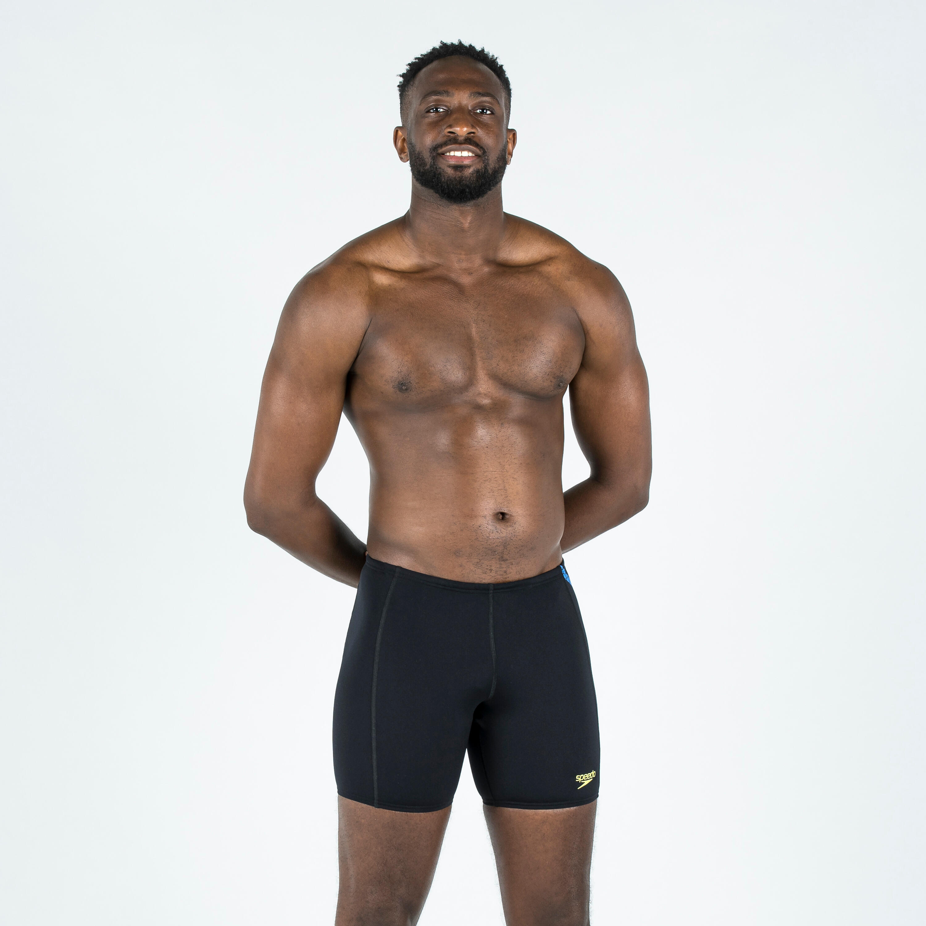 Maillot de Bain Boxer Long Homme SPEEDO BOOST Noir Jaune SPEEDO Decathlon