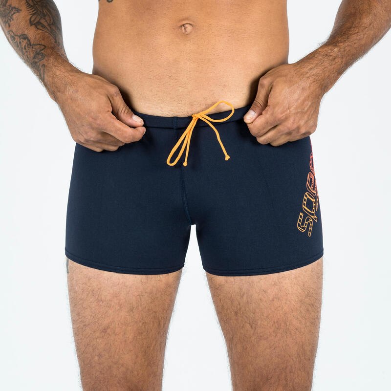 Badehose Boxer Herren Speedo - blau/orange 