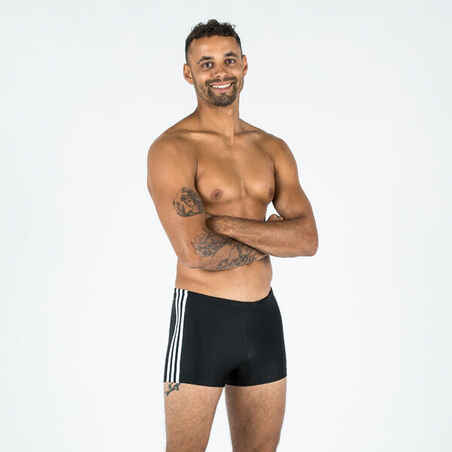 Vyriški maudymosi šortai „Adidas 3S“, juodi, balti