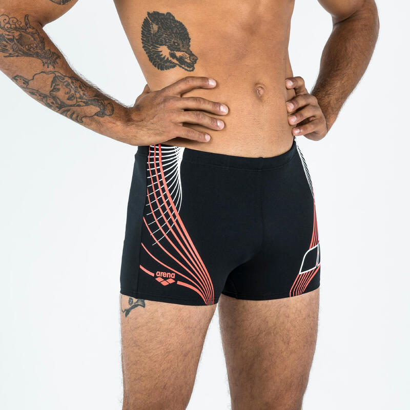 Maillot De Bain Boxer Homme ARENA Noir Rouge