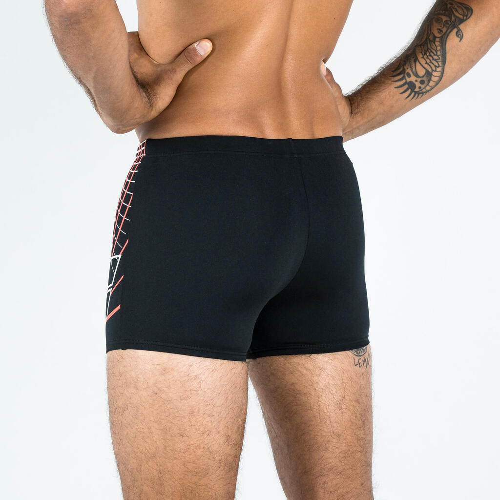 Badehose Boxer Herren Arena - schwarz/rot 