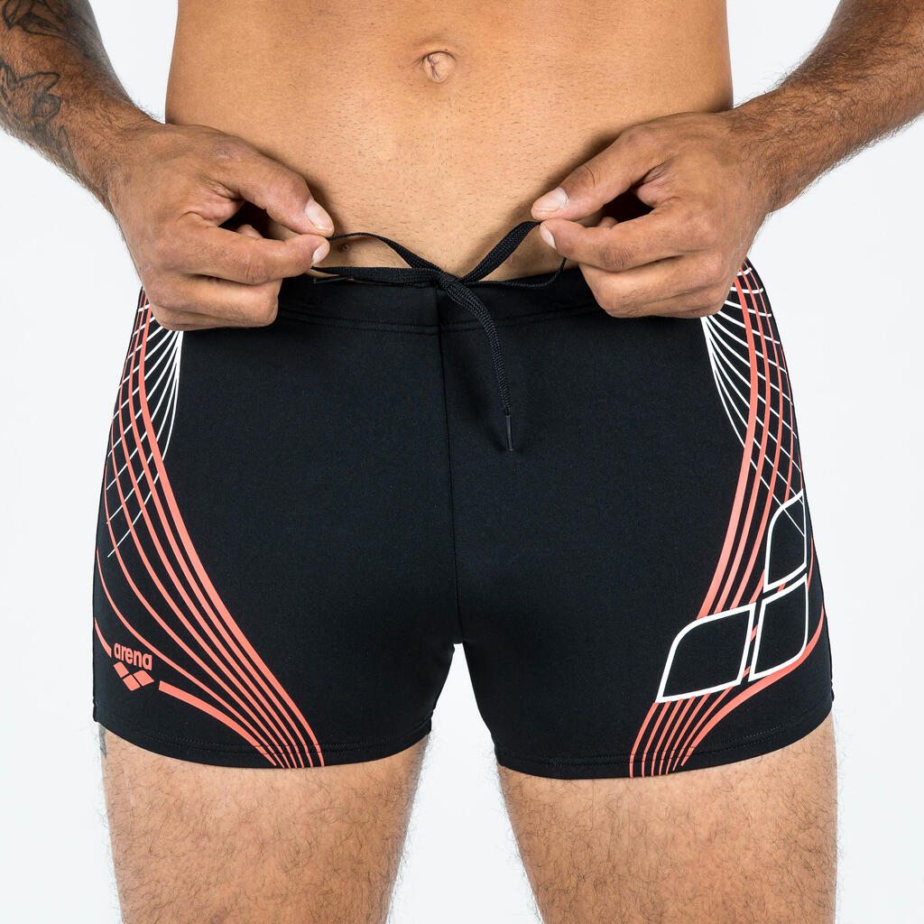 Badehose Boxer Herren Arena - schwarz/rot 