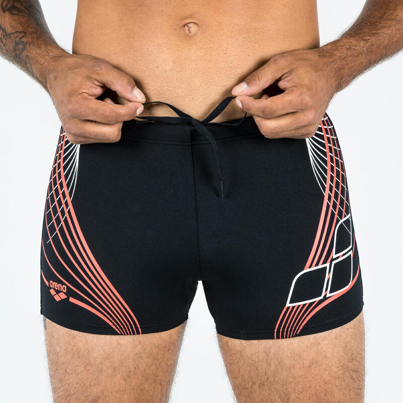 Bañador Hombre natación bóxer Arena negro rojo