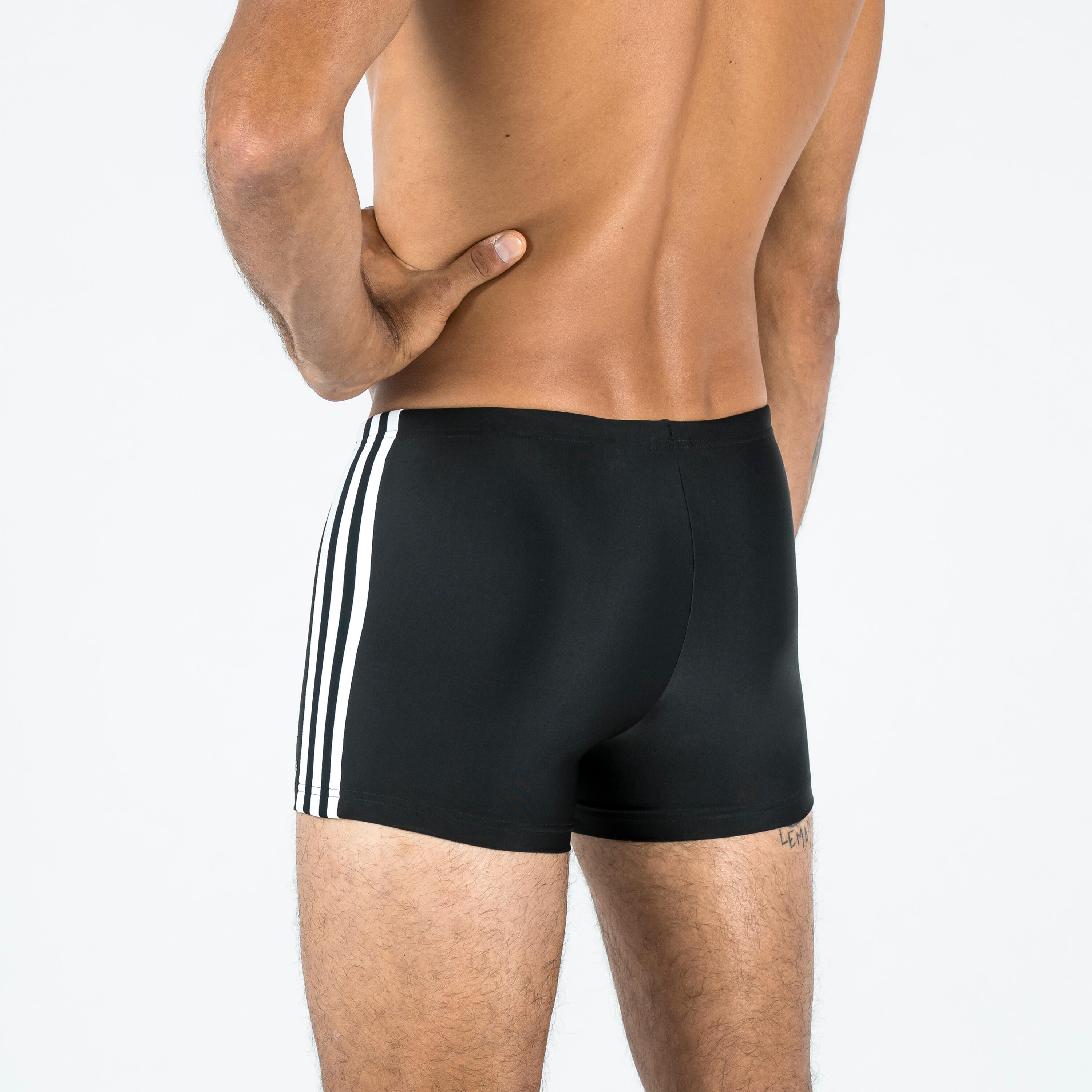 Maillot de Bain Natation Boxer Homme ADIDAS 3S noir blanc