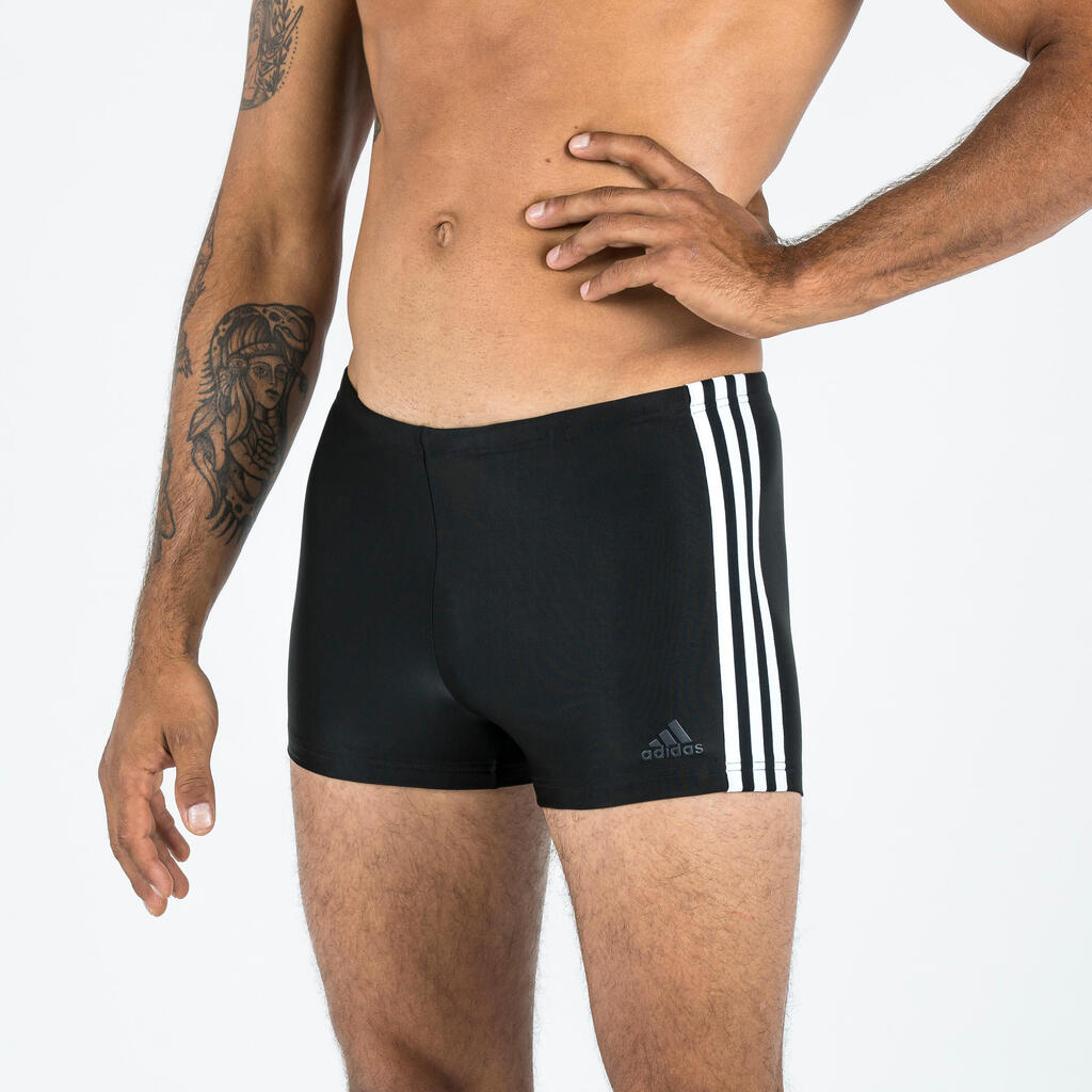 Vyriški maudymosi šortai „ADIDAS 3S“, juodi, balti