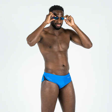 MEN'S swimming trunks BRIEFS 900 YOKE ALL TRAM Blue