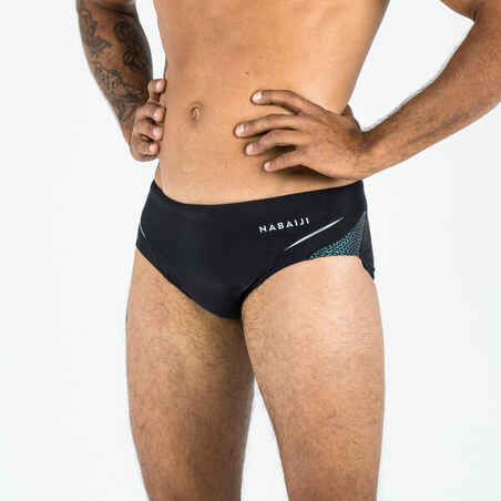 MEN'S swimming BRIEFS 900 YOKE TRAM Black Green