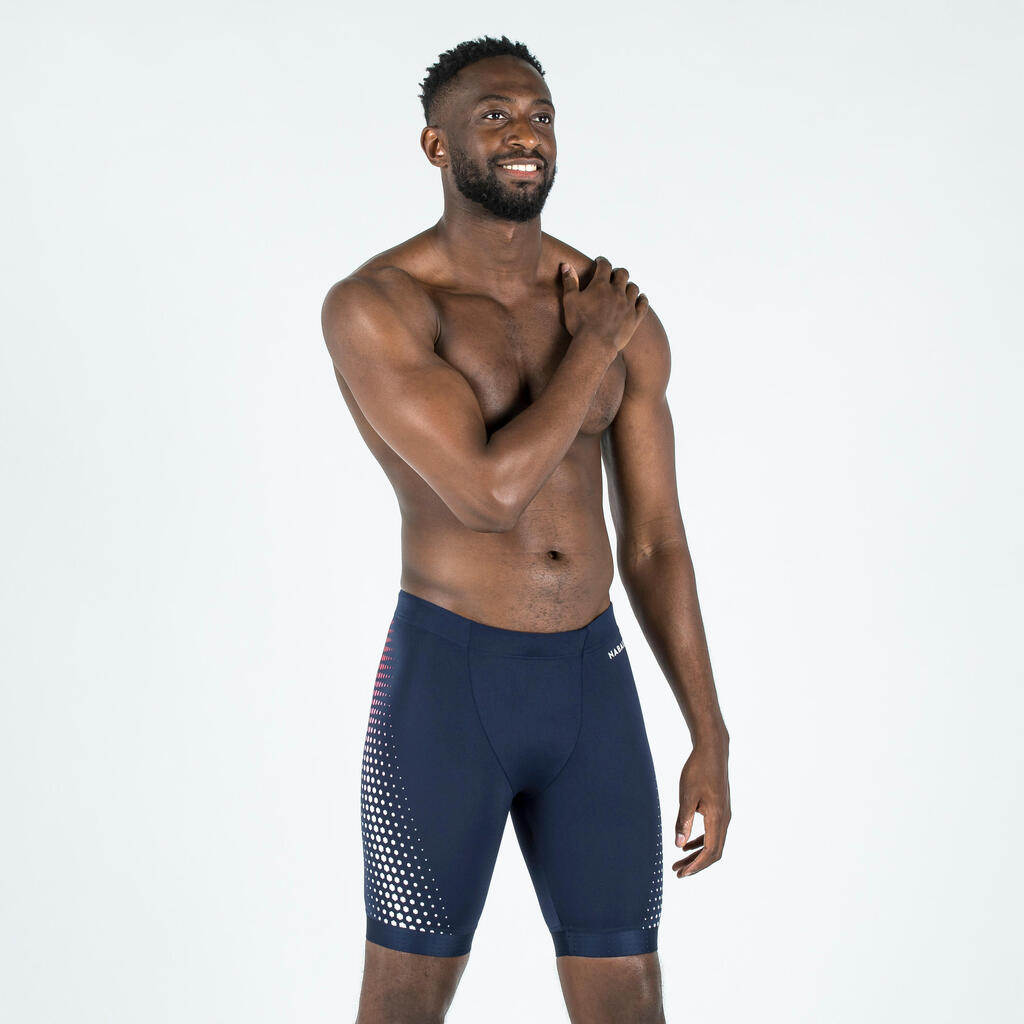 Maillot de bain jammer natation Homme - 500 Fiti noir jaune