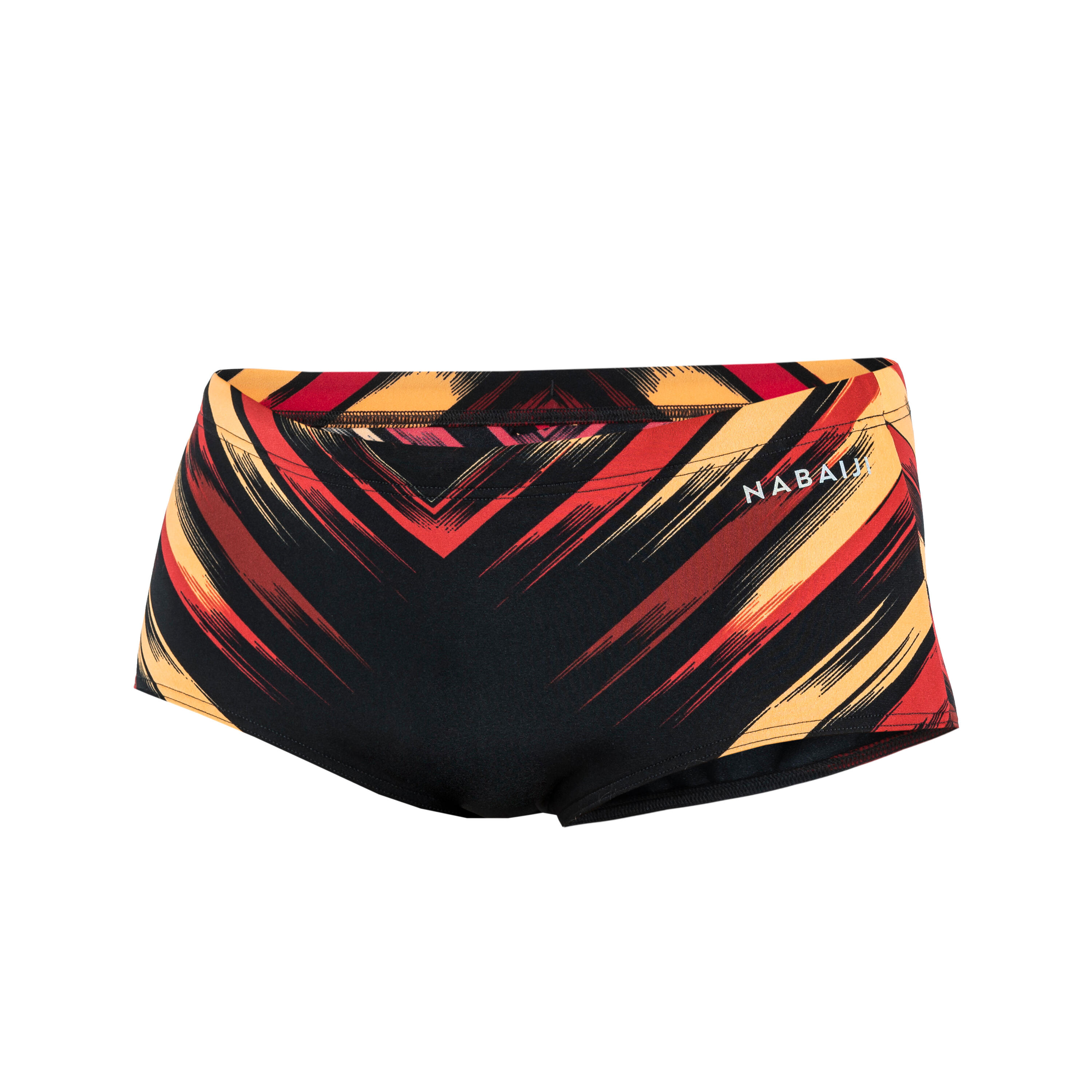 Men’s swimming square-cut trunks large 900 black blast red 6/6