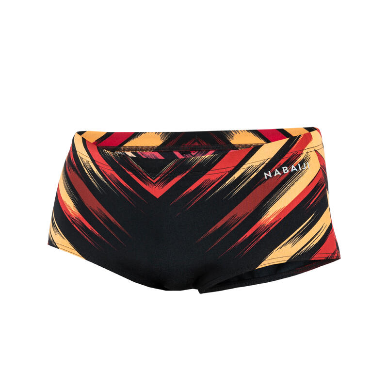 MAILLOT DE BAIN NATATION HOMME BANDEAU LARGE 900 NOIR BLAST ROUGE