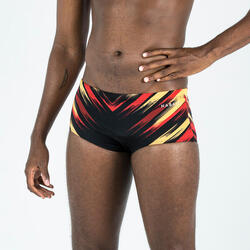 Maillot de bain natation homme bandeau large 900 noir blast rouge