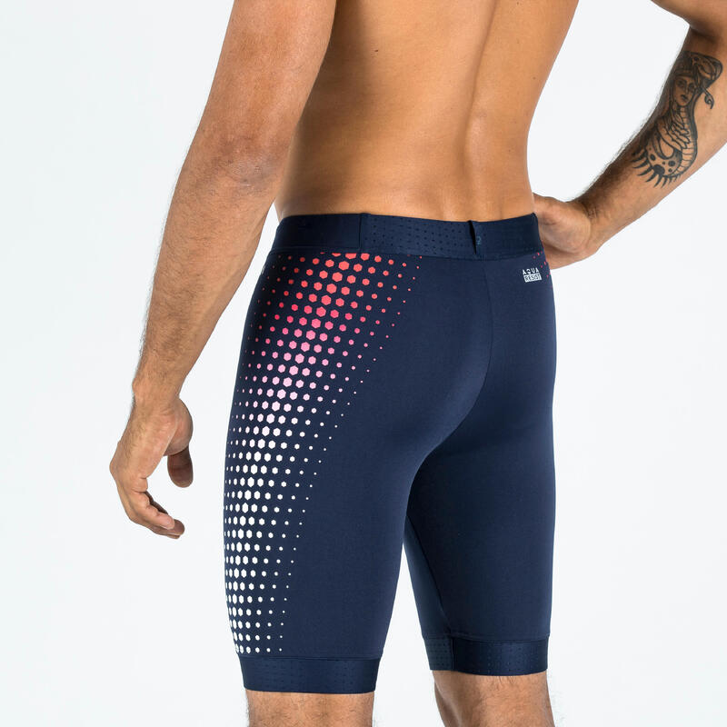 Bañador Hombre natación jammer Azul Mesh Rojo