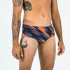 Bañador Hombre natación slip 900 Baleo Azul Violeta Naranja