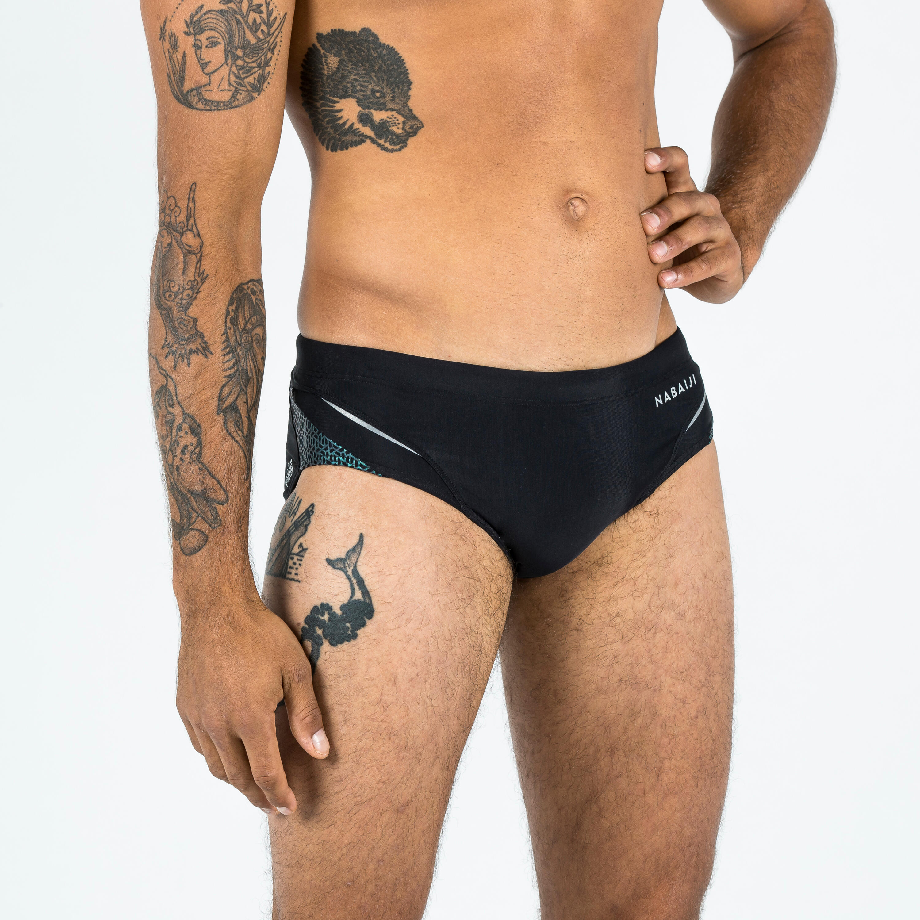 Swimsuit MEN SLIP 900 YOKE TRAM Black Green