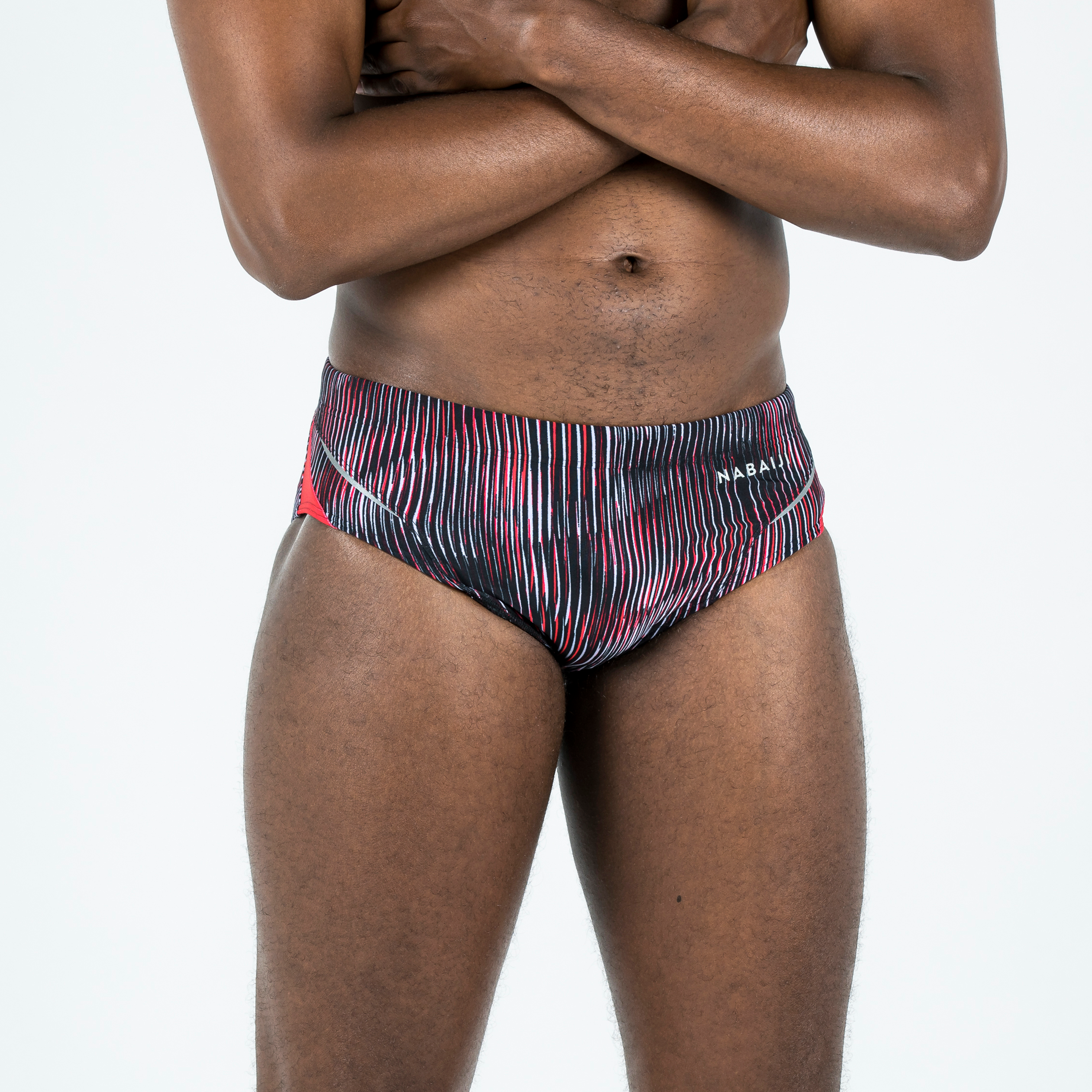 Maillot de bain natation homme slip 900 print all gran rouge - Nabaiji