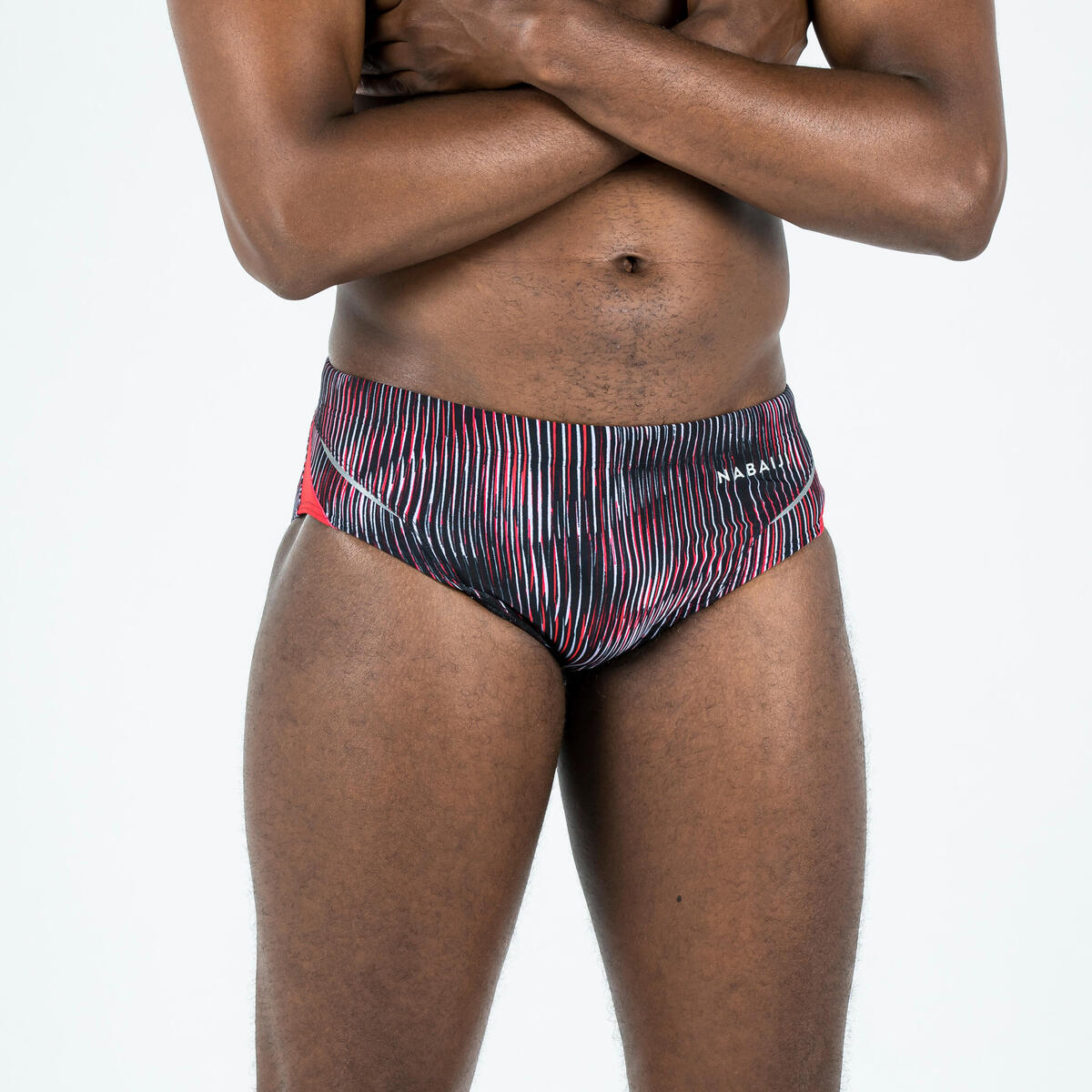 MAILLOT DE BAIN NATATION HOMME  SLIP 900 PRINT ALL GRAN ROUGE