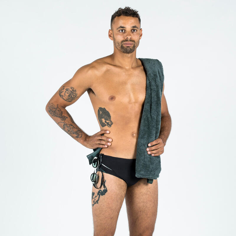 Maillot De Bain Natation HOMME SLIP 900 YOKE TRAM Noir Vert