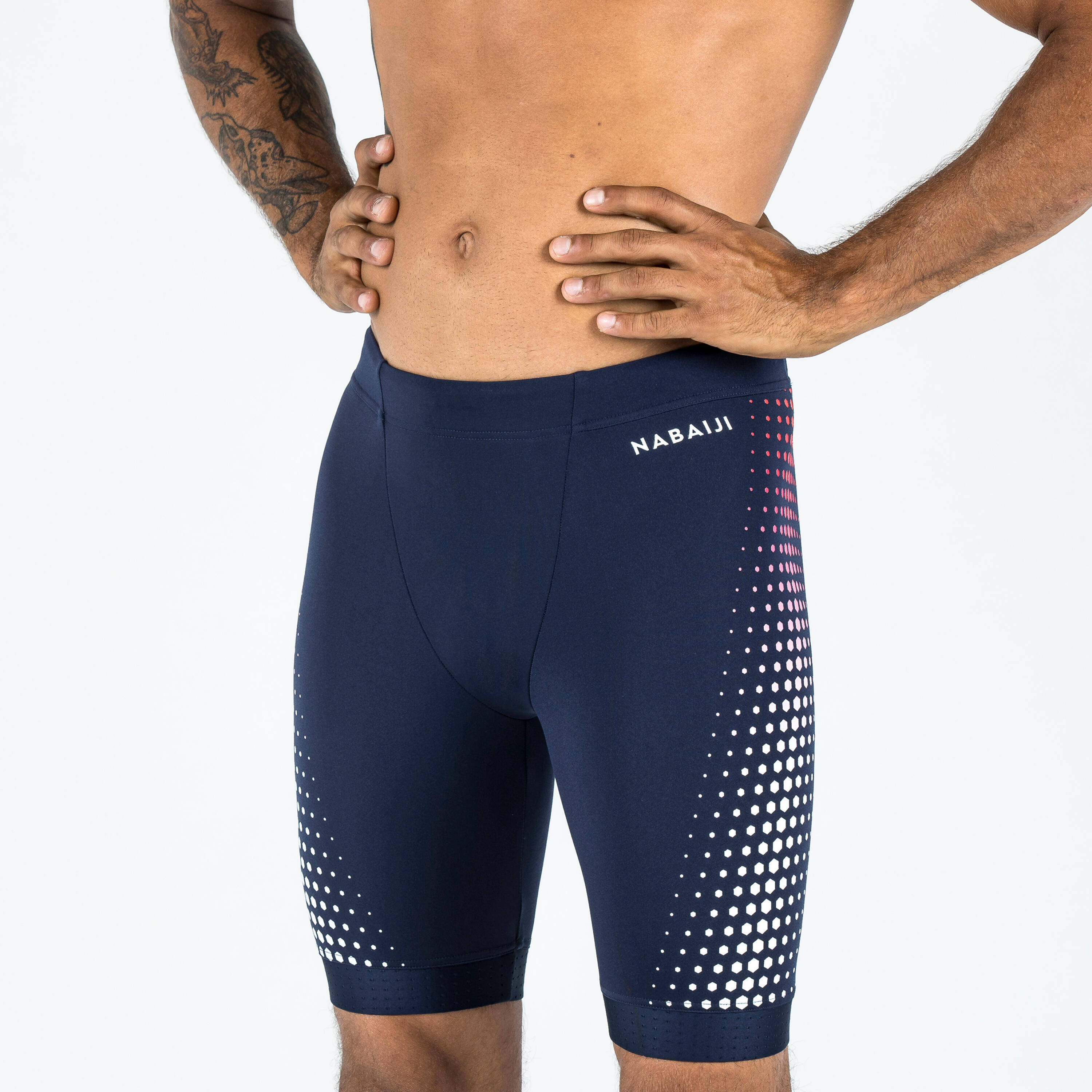 Swimming Jammer Fiti Secure Fit & Stretchable Blue Red Mesh -  3